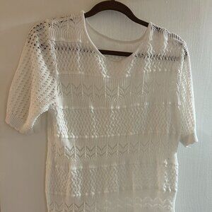 Mesh look short sleeve top